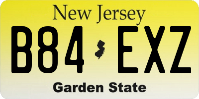 NJ license plate B84EXZ