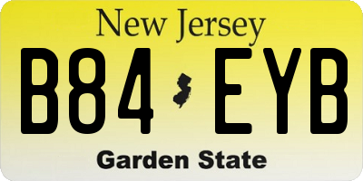 NJ license plate B84EYB