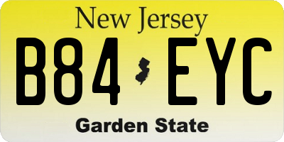 NJ license plate B84EYC