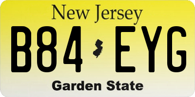 NJ license plate B84EYG