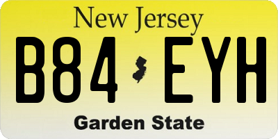 NJ license plate B84EYH