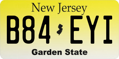 NJ license plate B84EYI