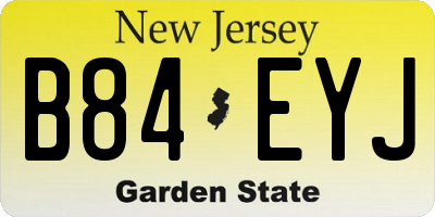 NJ license plate B84EYJ