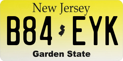 NJ license plate B84EYK