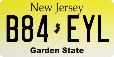 NJ license plate B84EYL