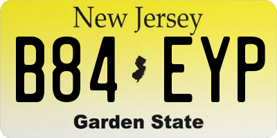 NJ license plate B84EYP