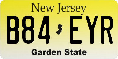 NJ license plate B84EYR