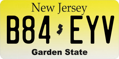 NJ license plate B84EYV