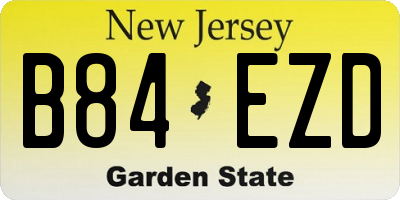 NJ license plate B84EZD