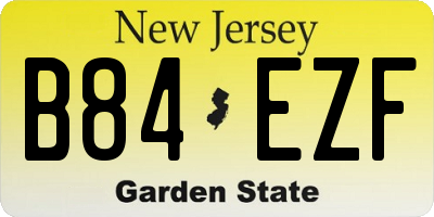 NJ license plate B84EZF