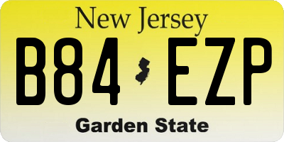 NJ license plate B84EZP