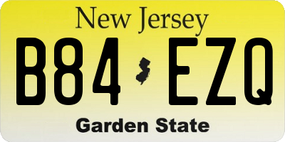 NJ license plate B84EZQ
