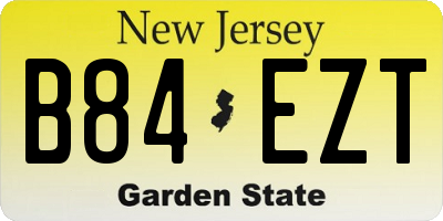 NJ license plate B84EZT