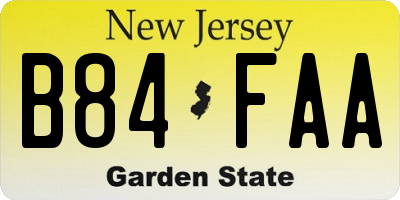 NJ license plate B84FAA