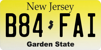 NJ license plate B84FAI