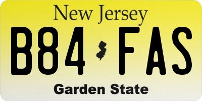 NJ license plate B84FAS