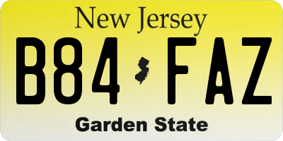 NJ license plate B84FAZ