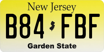 NJ license plate B84FBF