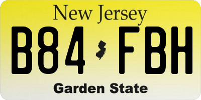 NJ license plate B84FBH