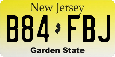 NJ license plate B84FBJ