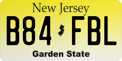 NJ license plate B84FBL