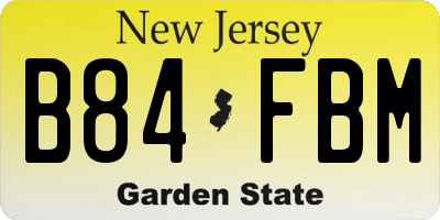NJ license plate B84FBM