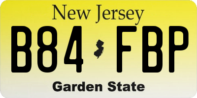 NJ license plate B84FBP