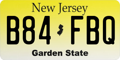 NJ license plate B84FBQ