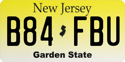 NJ license plate B84FBU