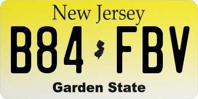 NJ license plate B84FBV