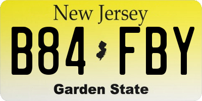 NJ license plate B84FBY