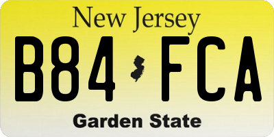 NJ license plate B84FCA