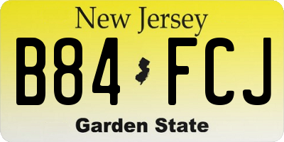 NJ license plate B84FCJ