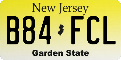 NJ license plate B84FCL