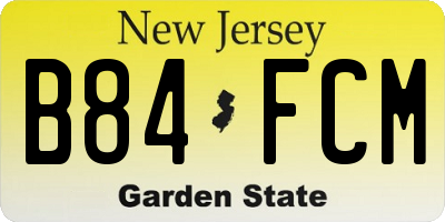 NJ license plate B84FCM