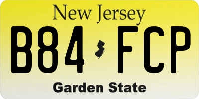 NJ license plate B84FCP