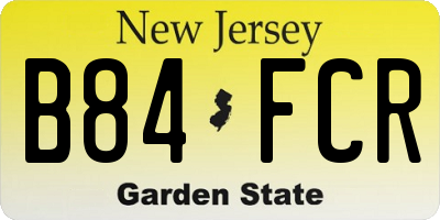 NJ license plate B84FCR