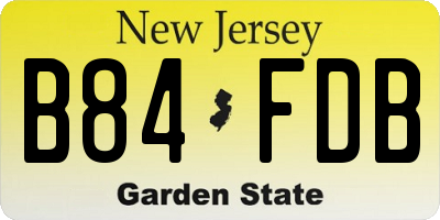 NJ license plate B84FDB