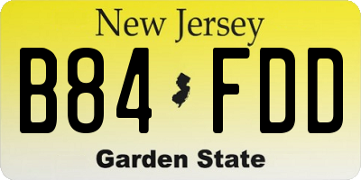 NJ license plate B84FDD