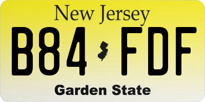 NJ license plate B84FDF