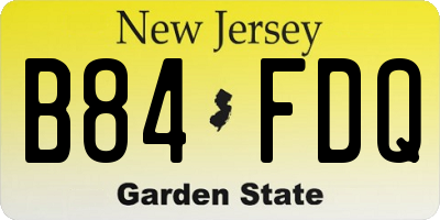 NJ license plate B84FDQ