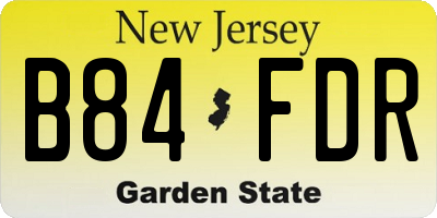 NJ license plate B84FDR