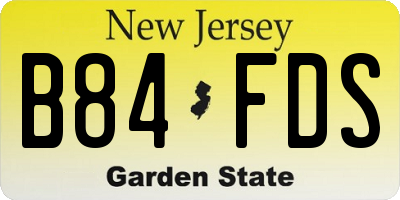 NJ license plate B84FDS