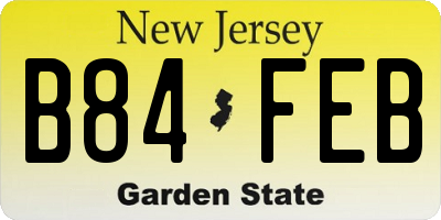 NJ license plate B84FEB