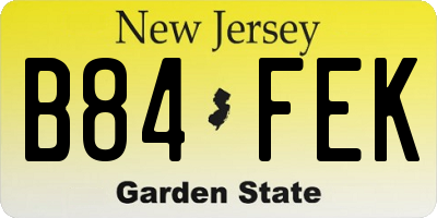NJ license plate B84FEK