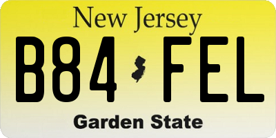 NJ license plate B84FEL