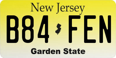 NJ license plate B84FEN