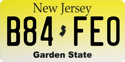 NJ license plate B84FEO