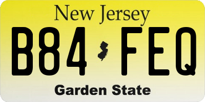 NJ license plate B84FEQ
