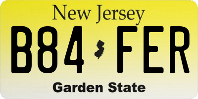 NJ license plate B84FER
